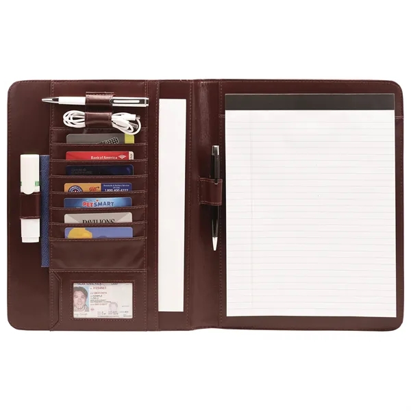 Simulated leather padfolio with 8.5" x 11" writing pad and pen.... from ASI 46755 Cosmo Promos