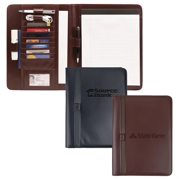 Simulated leather padfolio with 8.5" x 11" writing pad and pen.... from ASI 46755 Cosmo Promos