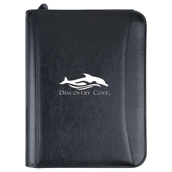 Executive simulated leather three ring portfolio with writing pad and calculator.... from ASI 46755 Cosmo Promos