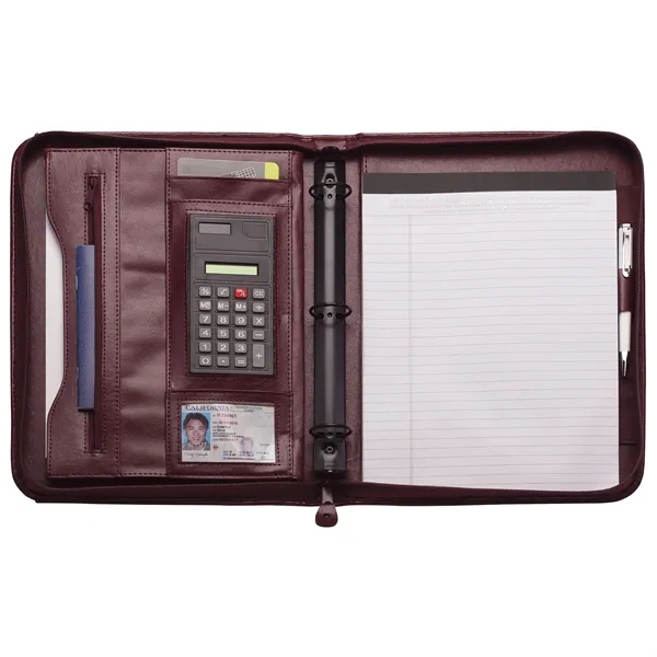 Executive simulated leather three ring portfolio with writing pad and calculator.... from ASI 46755 Cosmo Promos