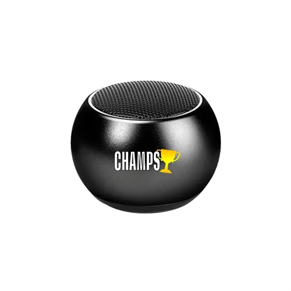 Metal ball-shaped Bluetooth speaker with subwoofer.... from ASI 39552 BEL Promo