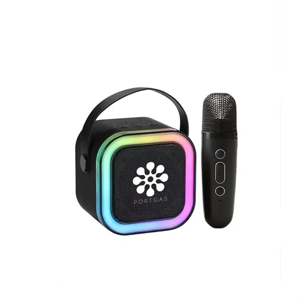 Wireless speaker and karaoke microphone, along with 7-color changing LED lights.... from ASI 39552 BEL Promo