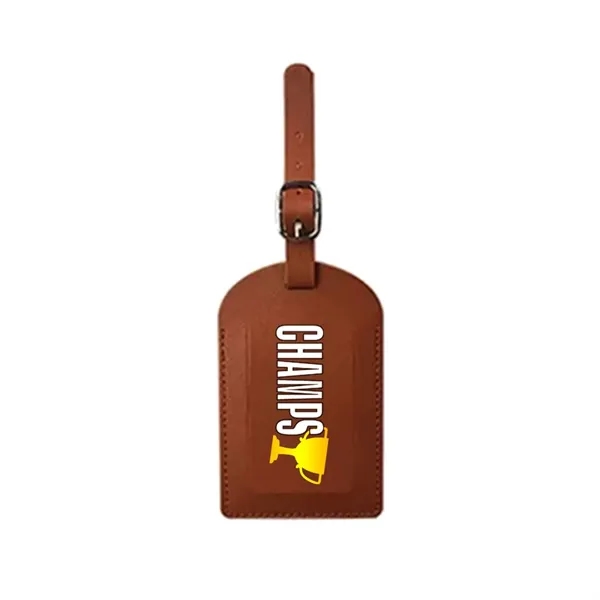 Faux leather luggage tag with privacy flap and secure strap.... from ASI 39552 BEL Promo