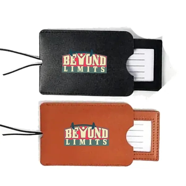 Sleeve-style PU leather luggage tag with elastic band.... from ASI 39552 BEL Promo