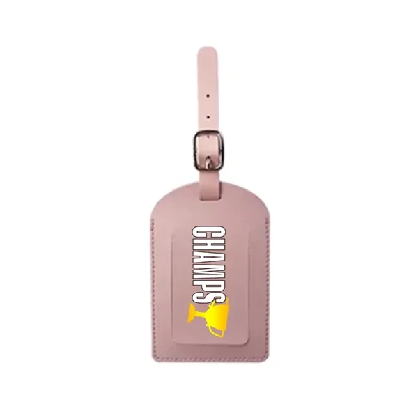 Faux leather luggage tag with privacy flap and secure strap.... from ASI 39552 BEL Promo