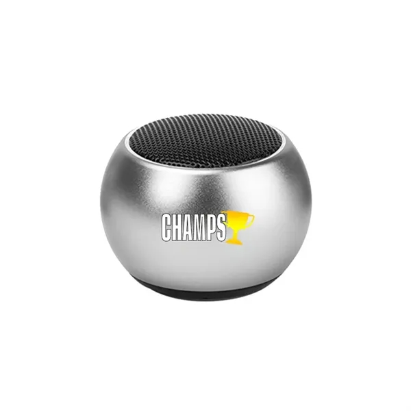 Metal ball-shaped Bluetooth speaker with subwoofer.... from ASI 39552 BEL Promo