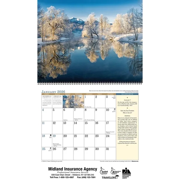 13 month spiral bound wall calendar that brings the wonders of... from ASI 61966 HPG / Beacon Promotions HPG Gold