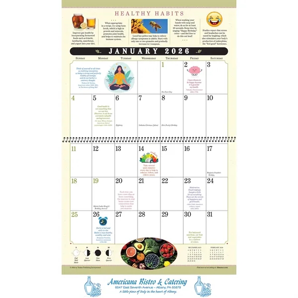 13 month spiral bound wall calendar that brings helpful tips and... from ASI 61966 HPG / Beacon Promotions HPG Gold