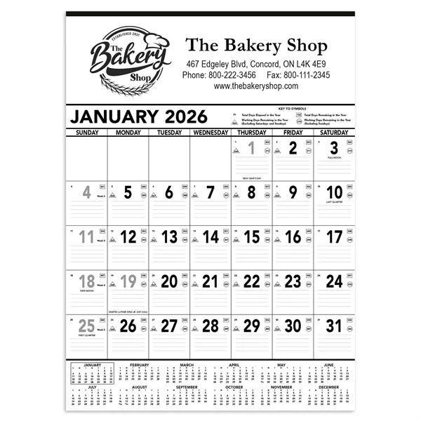 13 page commercia planner with 1 page per month in black... from ASI 61966 HPG / Beacon Promotions HPG Gold