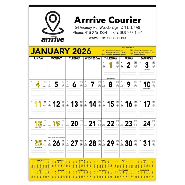 13 page commercia planner with 1 page per month in yellow... from ASI 61966 HPG / Beacon Promotions HPG Gold