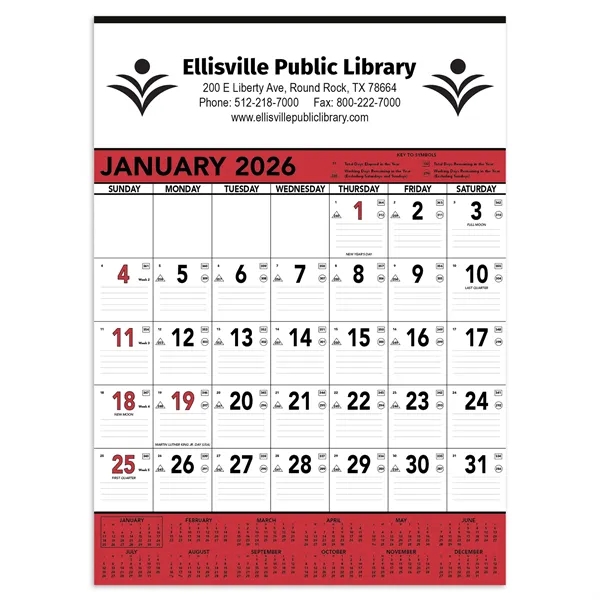 13 page commercia planner with 1 page per month in red... from ASI 61966 HPG / Beacon Promotions HPG Gold