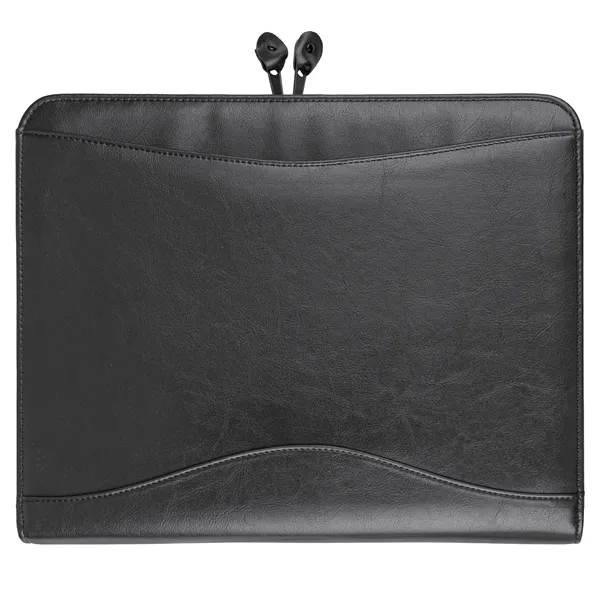 Simulated leather portfolio with retractable handle with metal three ring binder.... from ASI 46755 Cosmo Promos