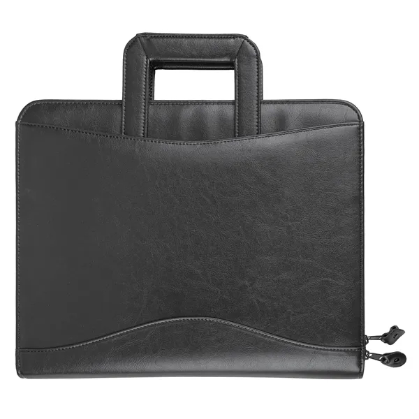 Simulated leather portfolio with retractable handle with metal three ring binder.... from ASI 46755 Cosmo Promos
