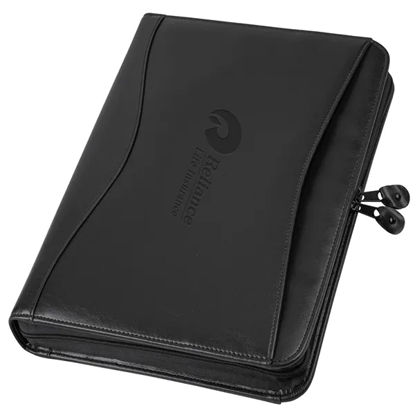 Simulated leather portfolio with retractable handle with metal three ring binder.... from ASI 46755 Cosmo Promos