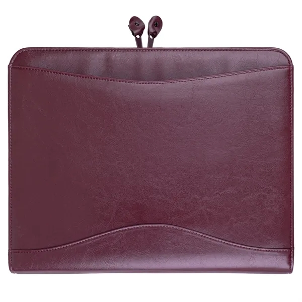 Simulated leather portfolio with retractable handle with metal three ring binder.... from ASI 46755 Cosmo Promos