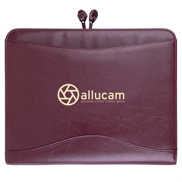 Simulated leather portfolio with retractable handle with metal three ring binder.... from ASI 46755 Cosmo Promos