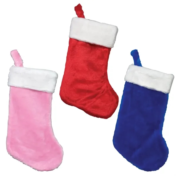 Plush Christmas stocking with white trim and a variety of color... from ASI 62190 Illini