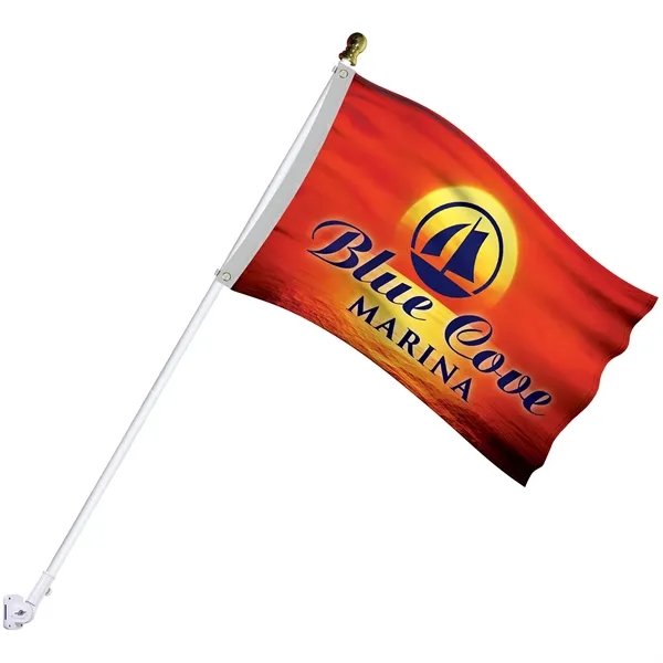 All in one kit with 2' x 3' polyester flag with... from ASI 80228 Quinn