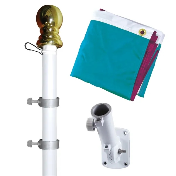 All in one kit with 2' x 3' polyester flag with... from ASI 80228 Quinn