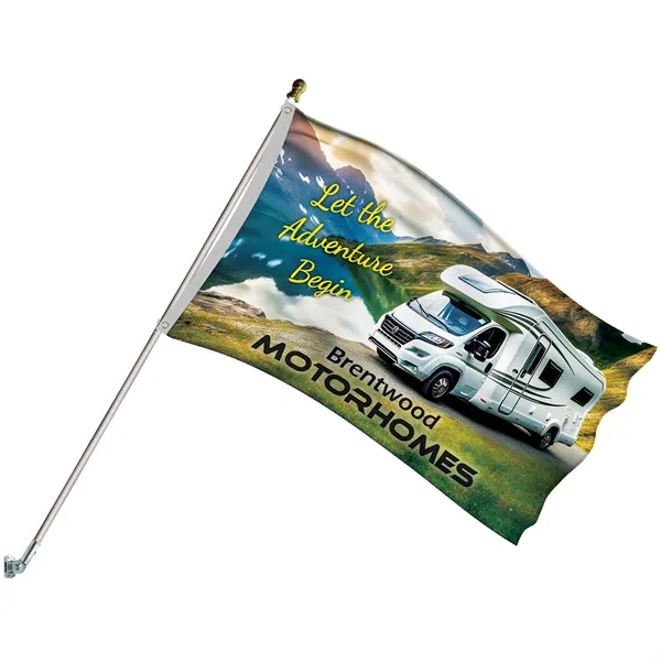 All in one kit with 3' x 5' polyester flag with... from ASI 80228 Quinn
