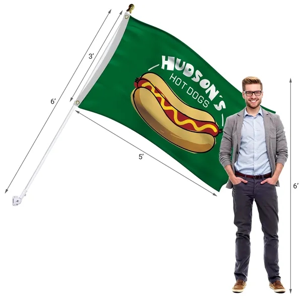 All in one kit with 3' x 5' polyester flag with... from ASI 80228 Quinn