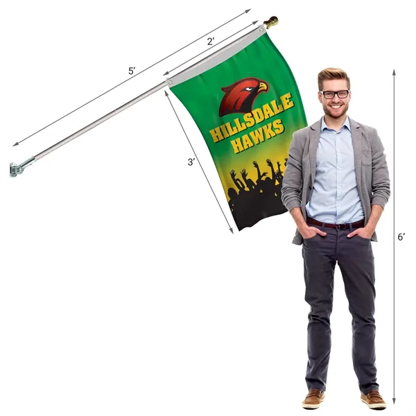 All in one kit with 2' x 3' polyester flag with... from ASI 80228 Quinn