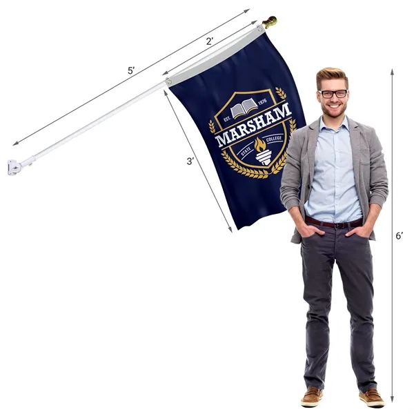 All in one kit with 2' x 3' polyester flag with... from ASI 80228 Quinn