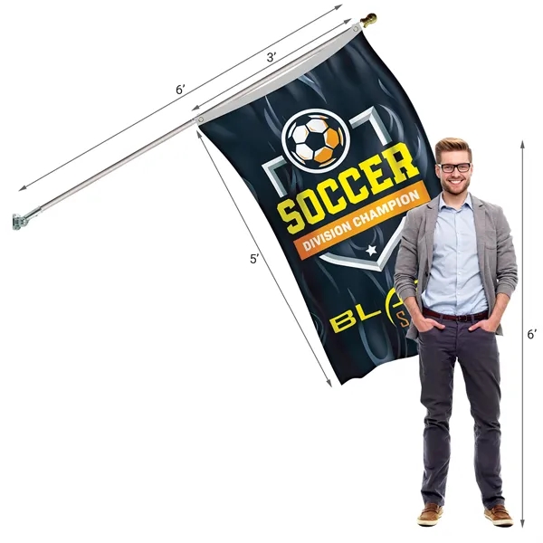 All in one kit with 3' x 5' polyester flag with... from ASI 80228 Quinn