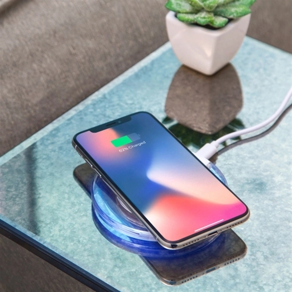 3 15/16" x 7/16" ultra-slim UFO shaped crystal wireless charging pad... from ASI 91435 Tomax USA / Tomax