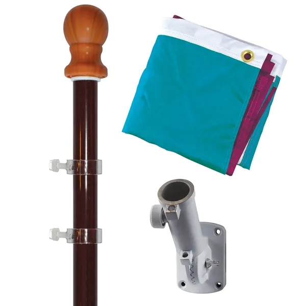 All in one kit with 2' x 3' polyester flag with... from ASI 80228 Quinn