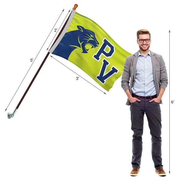 All in one kit with 2' x 3' polyester flag with... from ASI 80228 Quinn