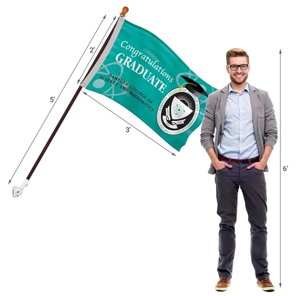 All in one kit with 2' x 3' polyester flag with... from ASI 80228 Quinn