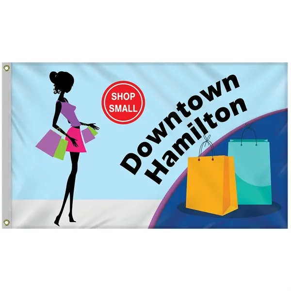 All in one kit with 3' x 5' polyester flag with... from ASI 80228 Quinn