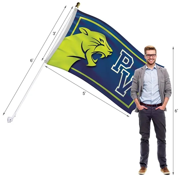 All in one kit with 3' x 5' polyester flag with... from ASI 80228 Quinn