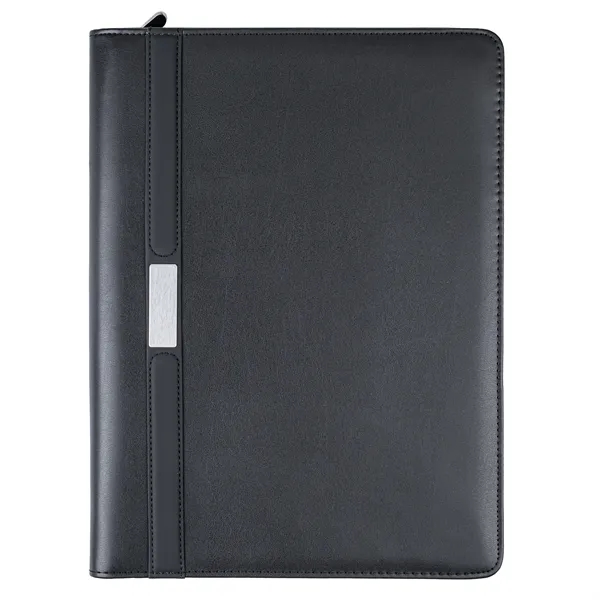 Professional simulated leather zip portfolio with writing pad.... from ASI 46755 Cosmo Promos