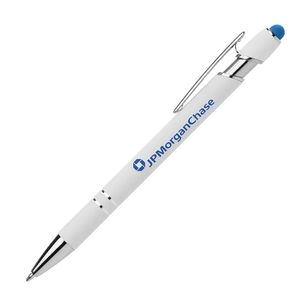 Click action rubber finished aluminum stylus pen with chrome accents.... from ASI 68190 Lungsal / Lungsal
