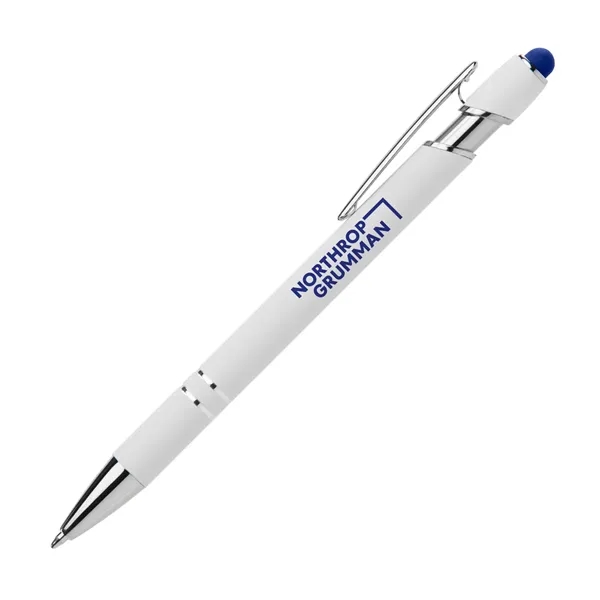 Click action rubber finished aluminum stylus pen with chrome accents.... from ASI 68190 Lungsal / Lungsal