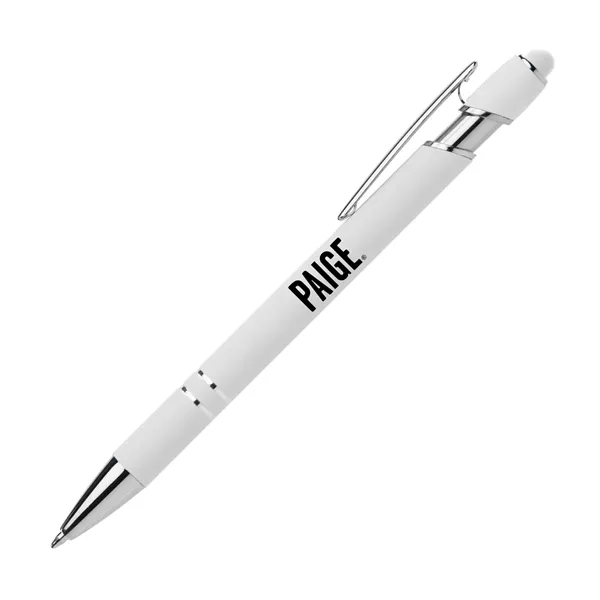 Click action rubber finished aluminum stylus pen with chrome accents.... from ASI 68190 Lungsal / Lungsal