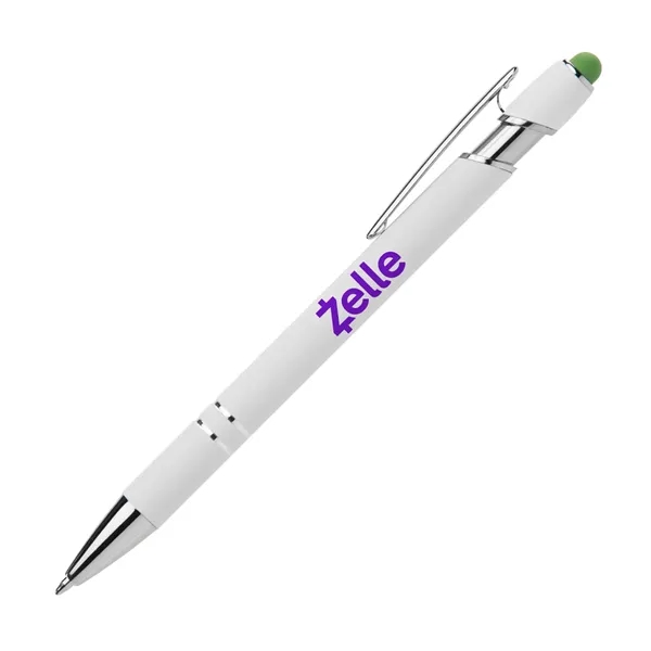 Click action rubber finished aluminum stylus pen with chrome accents.... from ASI 68190 Lungsal / Lungsal