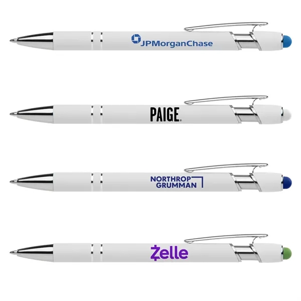 Click action rubber finished aluminum stylus pen with chrome accents.... from ASI 68190 Lungsal / Lungsal