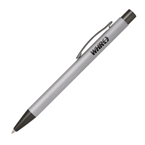 Aluminum click-action ballpoint pen with a bold color barrel, rubber finish,... from ASI 68190 Lungsal / Lungsal
