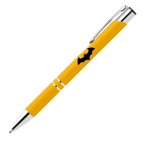 Aluminum click-action ballpoint pen with a bold color barrel, rubber finish... from ASI 68190 Lungsal / Lungsal