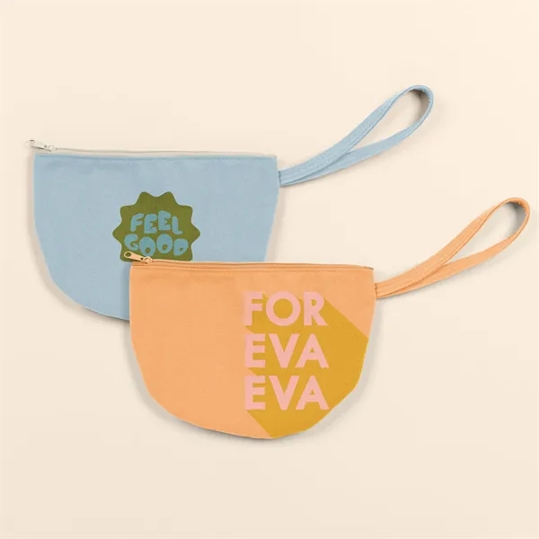 8.75" x 6" half-moon shaped natural, colored or denim canvas zippered... from ASI 74710 Numo