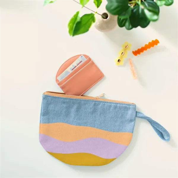 8.75" x 6" half-moon shaped natural, colored or denim canvas zippered... from ASI 74710 Numo