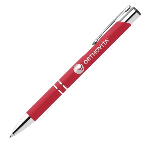 Aluminum click-action ballpoint pen with a bold color barrel, rubber finish... from ASI 68190 Lungsal / Lungsal