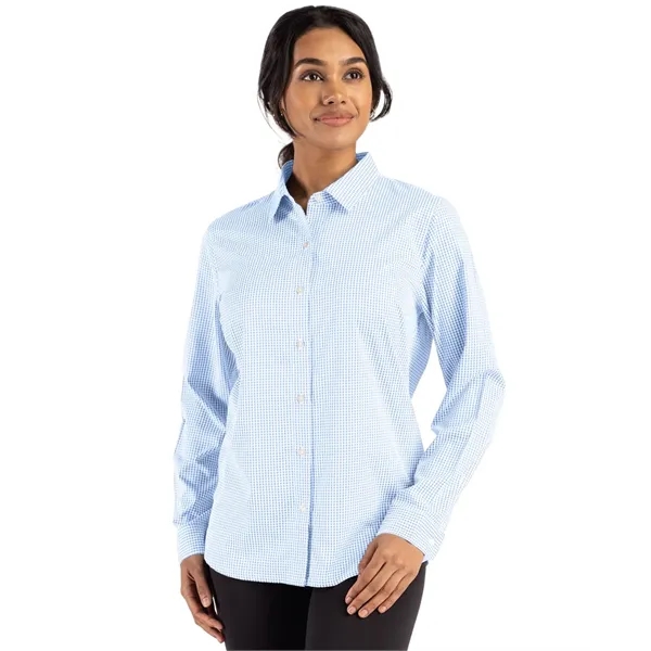 Cutter & Buck Skyline Eco Recycled Gingham Womens Long Sl...... from ASI 47965 Cutter & Buck