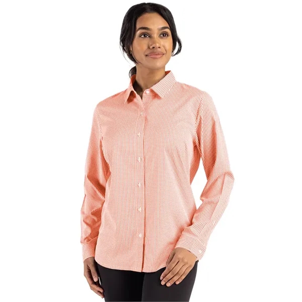 Cutter & Buck Skyline Eco Recycled Gingham Womens Long Sl...... from ASI 47965 Cutter & Buck