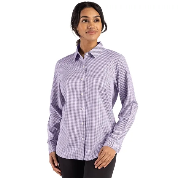 Cutter & Buck Skyline Eco Recycled Gingham Womens Long Sl...... from ASI 47965 Cutter & Buck