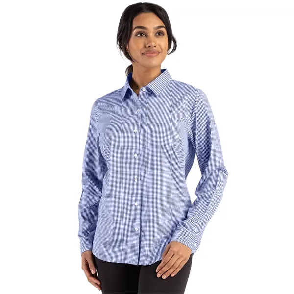 Cutter & Buck Skyline Eco Recycled Gingham Womens Long Sl...... from ASI 47965 Cutter & Buck