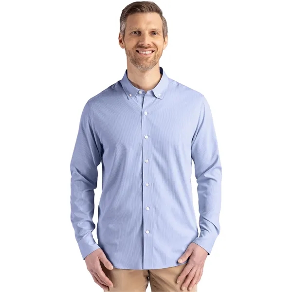 Cutter & Buck Skyline Eco Recycled Pinstripe Mens Long Sl...... from ASI 47965 Cutter & Buck